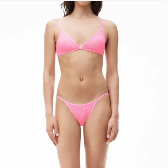 NEW Alexander Wang Sports mesh triangle bra Pink Medium - Picture 2 of 6